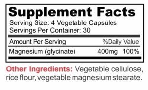 magnesium glycinate supplement facts